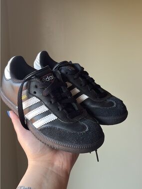 adidas Samba Kids Black/White Athletic Shoes